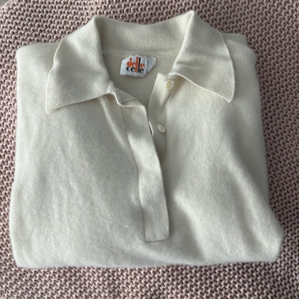 delle elle cream wool knit sweater